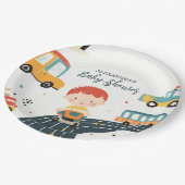 Schattigee kleurrijke auto's jongen Baby shower Papieren Bordje (Gekanteld)