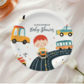 Schattigee kleurrijke auto's jongen Baby shower Papieren Bordje