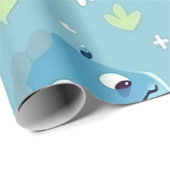 Schattigee kleurrijke Baby dinosaurus verjaardag Cadeaupapier (Rol Hoek)