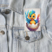 Schattigee kleurrijke Baby Phoenix Hatching Button (Insitu)