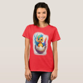 Schattigee kleurrijke Baby Phoenix Hatching T-shirt (Voorkant volledig)