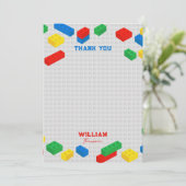 Schattigee kleurrijke bakstenen bouwstenen Kinder Bedankkaart (Staand voorkant)