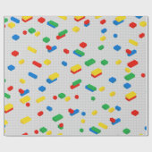 Schattigee Kleurrijke Bakstenen Bouwstenen Kinder  Cadeaupapier (Vlak)