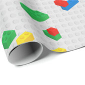 Schattigee Kleurrijke Bakstenen Bouwstenen Kinder  Cadeaupapier (Rol Hoek)