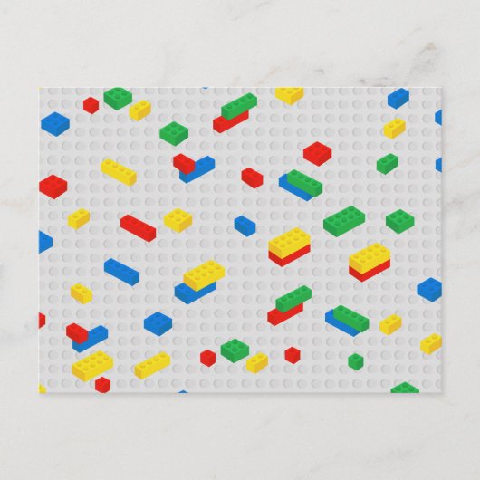 Schattigee Kleurrijke Bakstenen Bouwstenen Kinder  Feestdagenkaart (Voorkant)