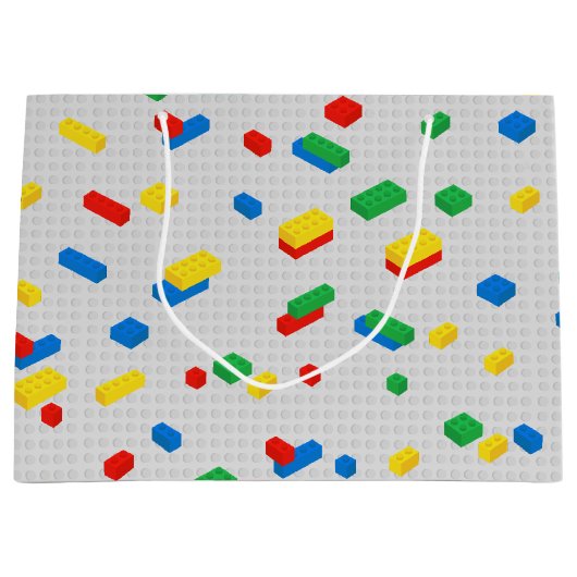 Schattigee Kleurrijke Bakstenen Bouwstenen Kinder  Groot Cadeauzakje (Voorkant)