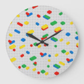 Schattigee Kleurrijke Bakstenen Bouwstenen Kinder  Grote Klok (Voorkant)