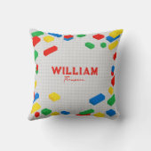 Schattigee kleurrijke bakstenen bouwstenen Kinder Kussen (Achterkant)