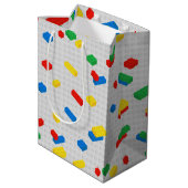 Schattigee Kleurrijke Bakstenen Bouwstenen Kinder Medium Cadeauzakje (Achterkant Gekanteld)