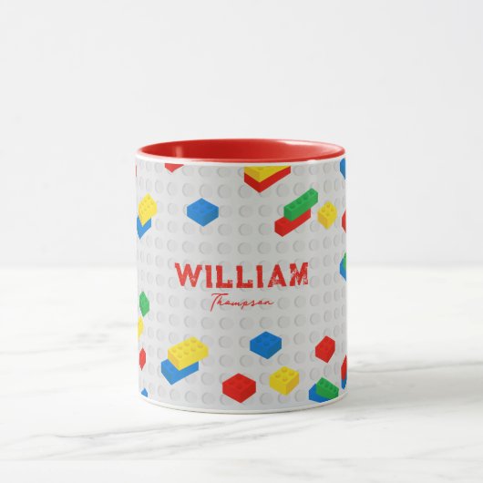 Schattigee kleurrijke bakstenen bouwstenen Kinder Mok (Midden)