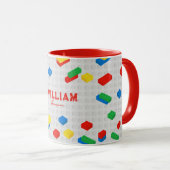 Schattigee kleurrijke bakstenen bouwstenen Kinder Mok (Voorkant rechts)