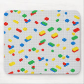 Schattigee Kleurrijke Bakstenen Bouwstenen Kinder Muismat (Voorkant)