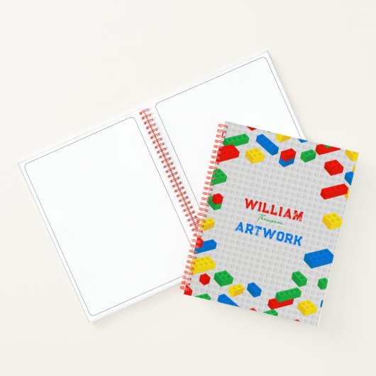 Schattigee Kleurrijke Bakstenen Bouwstenen Kinder  Notitieboek (Binnen)