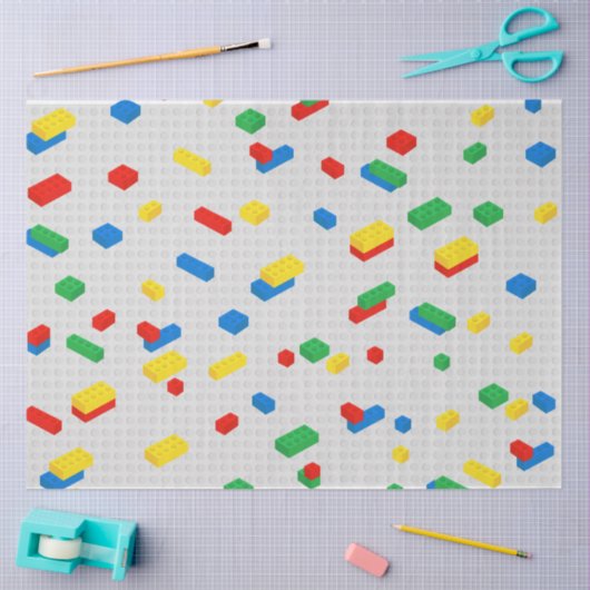 Schattigee Kleurrijke Bakstenen Bouwstenen Kinder  Tissuepapier (Craft)