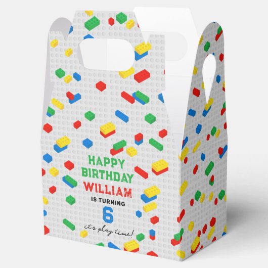 Schattigee Kleurrijke Bakstenen Bouwstenen Kindere Bedankdoosjes (Geopend)