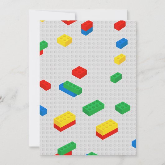 Schattigee Kleurrijke Bakstenen Bouwstenen Kindere Kaart (Achterkant)