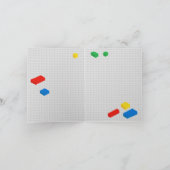 Schattigee Kleurrijke Bakstenen Bouwstenen Kindere Kaart (Binnen)