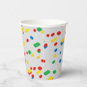 Schattigee Kleurrijke Bakstenen Bouwstenen Kindere Papieren Bekers (Rechts)