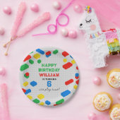 Schattigee Kleurrijke Bakstenen Bouwstenen Kindere Papieren Bordje