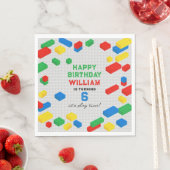 Schattigee Kleurrijke Bakstenen Bouwstenen Kindere Servet (Insitu)