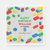 Schattigee Kleurrijke Bakstenen Bouwstenen Kindere Servet (Voorkant)