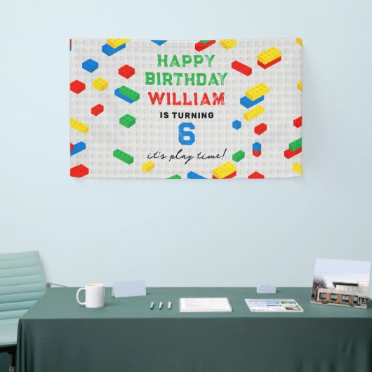 Schattigee Kleurrijke Bakstenen Bouwstenen Kindere Spandoek (Beurs)