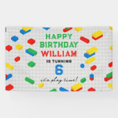 Schattigee Kleurrijke Bakstenen Bouwstenen Kindere Spandoek (Horizontaal)