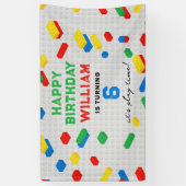 Schattigee Kleurrijke Bakstenen Bouwstenen Kindere Spandoek (Verticaal)