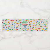 Schattigee Kleurrijke Bakstenen Bouwstenen Kindere Waterfles Etiket (Enkel label)