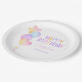 Schattigee Kleurrijke Ballon Kids Verjaardag Papieren Bordje (Gekanteld)