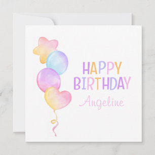 Schattigee kleurrijke ballon Kinder Happy Birthday