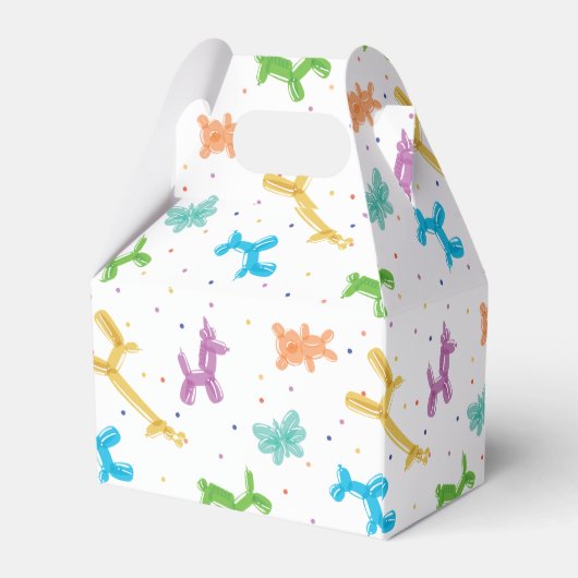 Schattigee kleurrijke ballondieren verjaardagsfees bedankdoosjes (Achterkant)