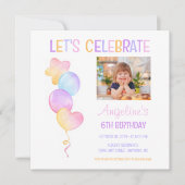 Schattigee Kleurrijke Ballonfoto Kinderen Verjaard Kaart (Voorkant)