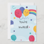 Schattigee Kleurrijke Ballonnen en Regenboog Verja Kaart (Achterkant)