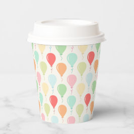 Schattigee kleurrijke ballonnen kinderverjaardagsf papieren bekers