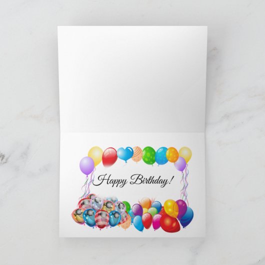 Schattigee, kleurrijke ballonnen, vuurwerk, Happy Kaart (Binnen)