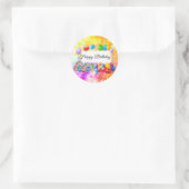 Schattigee, kleurrijke ballonnen & vuurwerk, Verja Ronde Sticker (Tas)