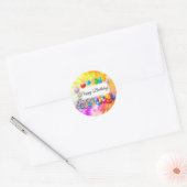 Schattigee, kleurrijke ballonnen & vuurwerk, Verja Ronde Sticker (Envelop)
