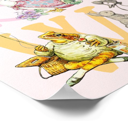 Schattigee kleurrijke Beatrix Potter Alphabet kwek Poster (Hoek)