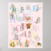 Schattigee kleurrijke Beatrix Potter Alphabet kwek Poster (Voorkant)
