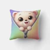 Schattigee kleurrijke Beer Kinder  naam Kussen (Achterkant)