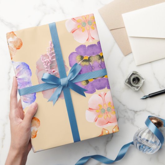 Schattigee Kleurrijke Bloem Cadeaupapier (Geschenken)