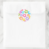 Schattigee kleurrijke bloem girly vrolijke bloemen ronde sticker (Tas)