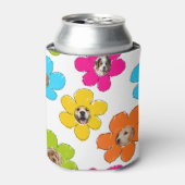 Schattigee kleurrijke bloem Hond Mama Leuke Fotoco Blikjeskoeler (Blikje Voorkant)