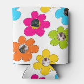 Schattigee kleurrijke bloem Hond Mama Leuke Fotoco Blikjeskoeler (Achterkant)