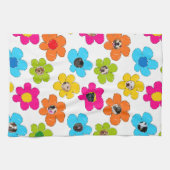 Schattigee kleurrijke bloem Hond Mama Leuke Fotoco Theedoek (Horizontaal)