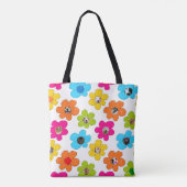 Schattigee kleurrijke bloem Hond Mama Leuke Fotoco Tote Bag (Achterkant)