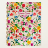 Schattigee Kleurrijke Bloemen Bloemen Bloemen Vrou Planner (Voorkant)