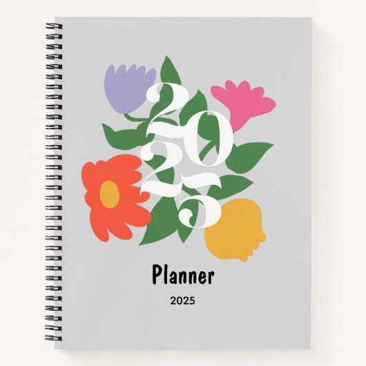 Schattigee Kleurrijke Bloemen Gepersonaliseerde Pl Notitieboek (Voorkant)