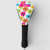 Schattigee kleurrijke bloemen Hond Mama Foto Colla Golfheadcover (Voorkant)